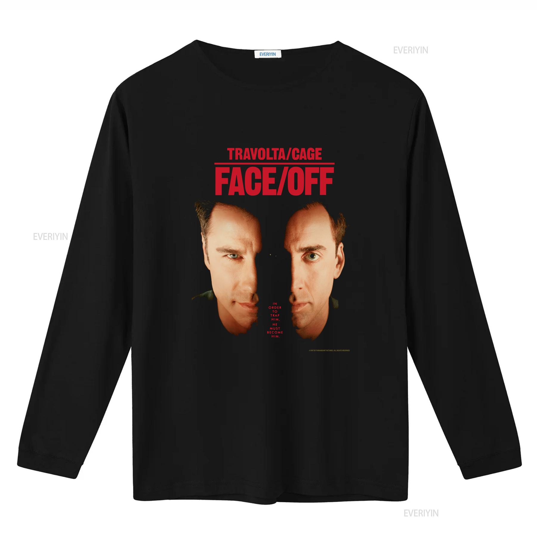 

Face Off Movie T Shirt 1997 Action Cult Classic Travolta Cage John Woo Design vintage Washed Breathable Top For Everyday Wear S