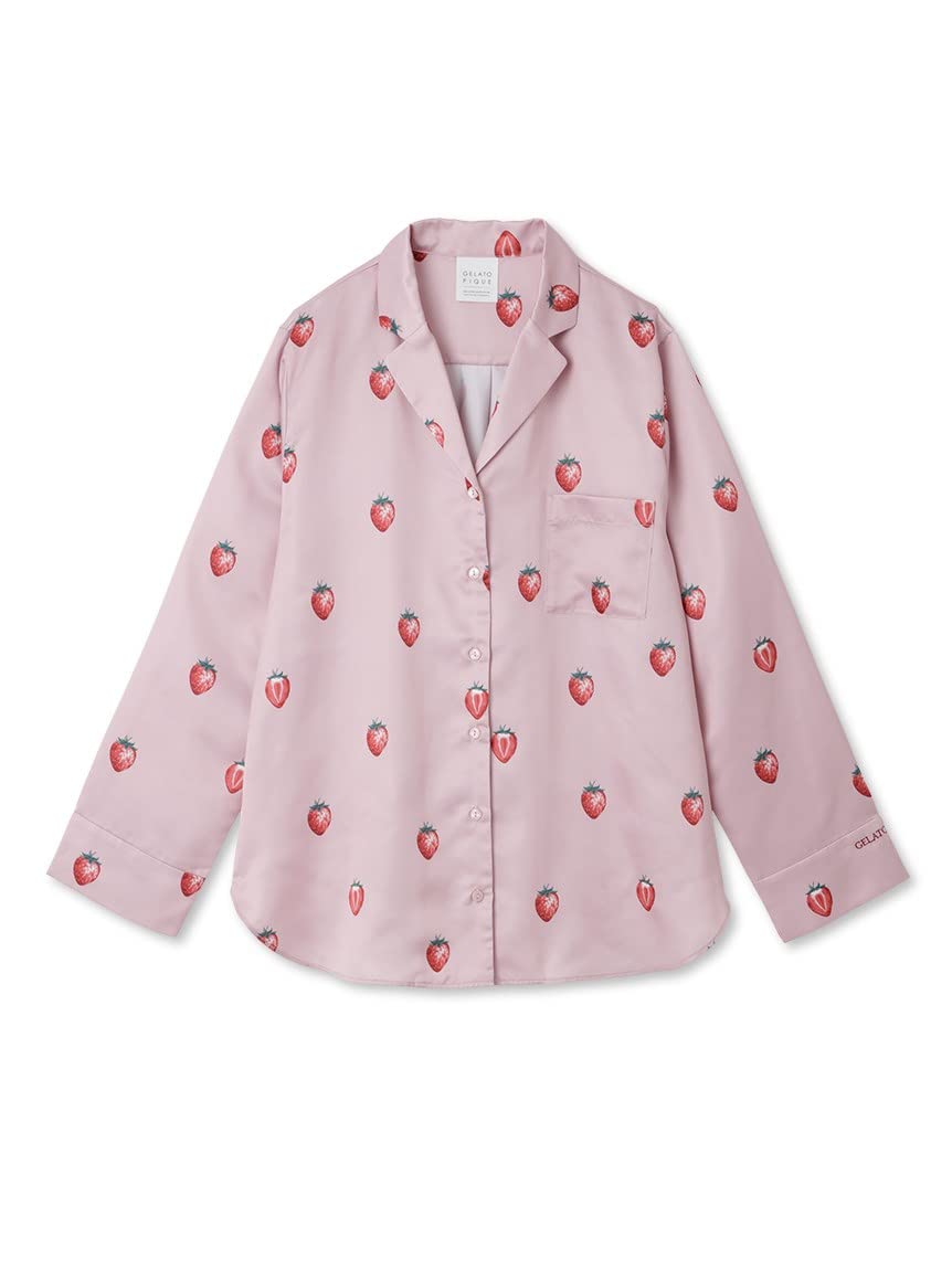 

Gelato Pique Strawberry Print Satin Shirt PWFT231261 Pink F Women s розовый