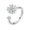 Anelli Antistress Ansia Fidget per Donna Multipli Cristallo Fiore Sole Cuore Metallo Spinner Anello Rotante Gioielli da Matrimonio