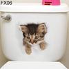 Adhesivo de Inodoro 3D Gato Hámster Perro Lindo Calcomanía de Pared Decoración para Baño Dormitorio