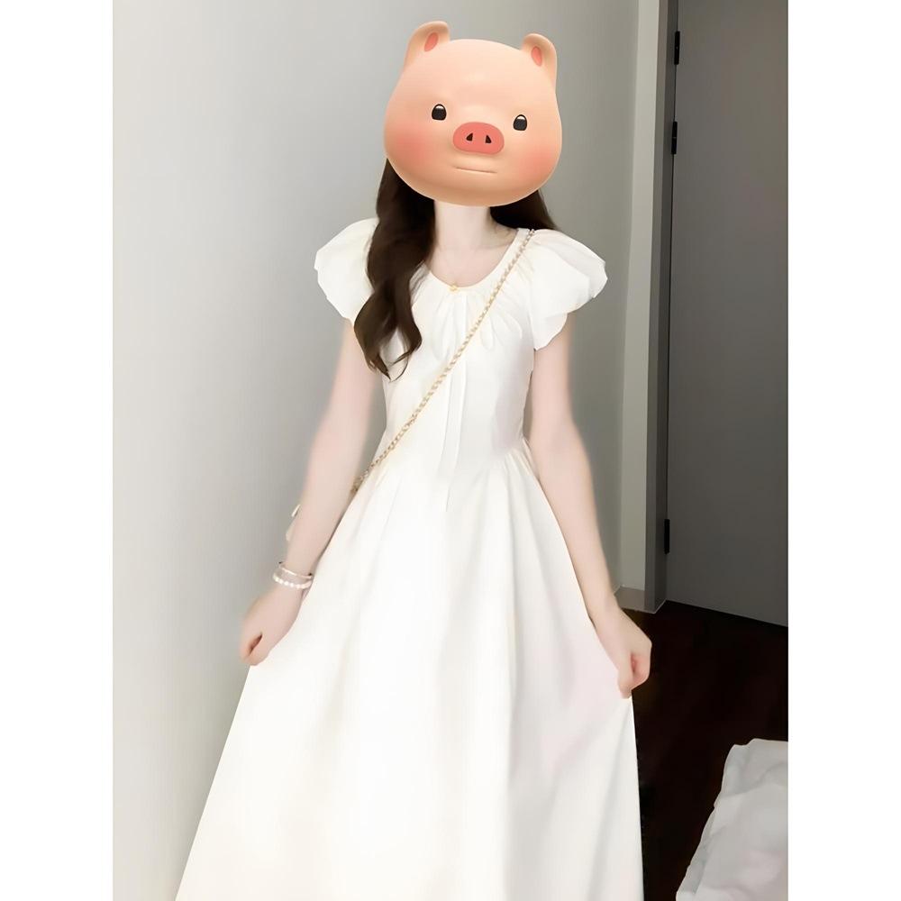 Čisté a krásné bílé šaty, dětské letní elegantní nové modely, populární letos, malé dlouhé šaty