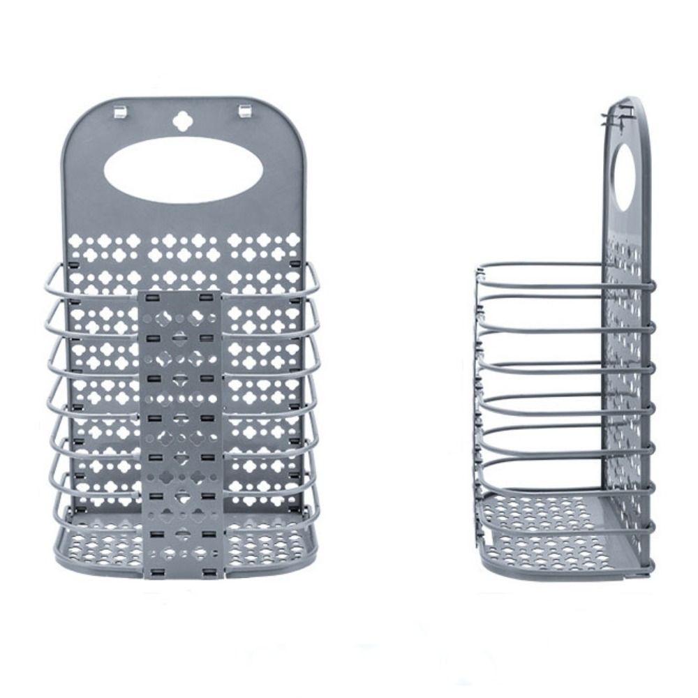 Kunststoff Schmutzwäschekorb Faltbar Multifunktional Wäschekorb Wandmontiert mit Haken Badezimmer Aufbewahrungsrahmen