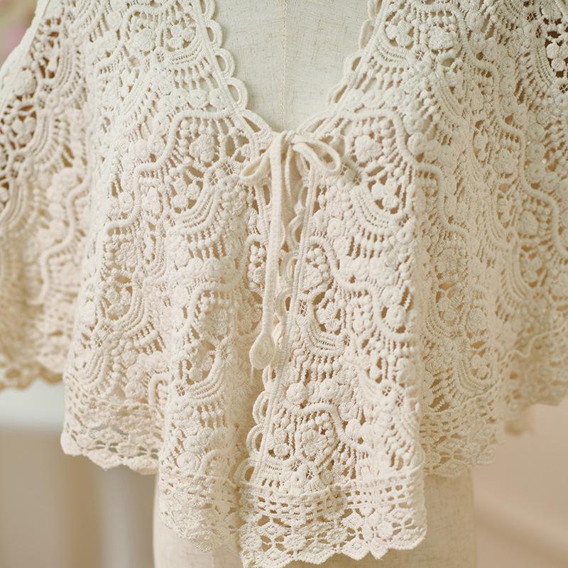 Elegant Water-Soluble Shawl Cheongsam Slip Dress Cloak for Autumn