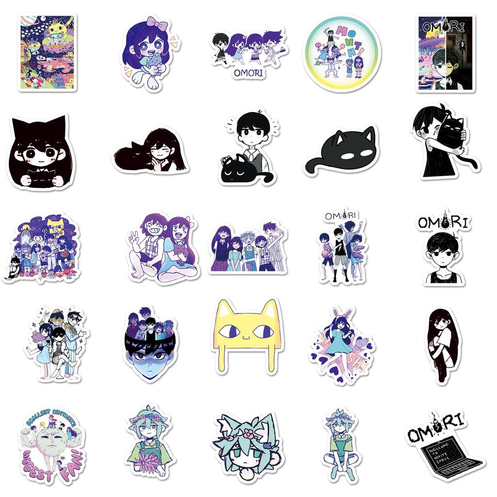50pcs Omori Cartoon Stickers Set for DIY Decoration, Tablet and Journal