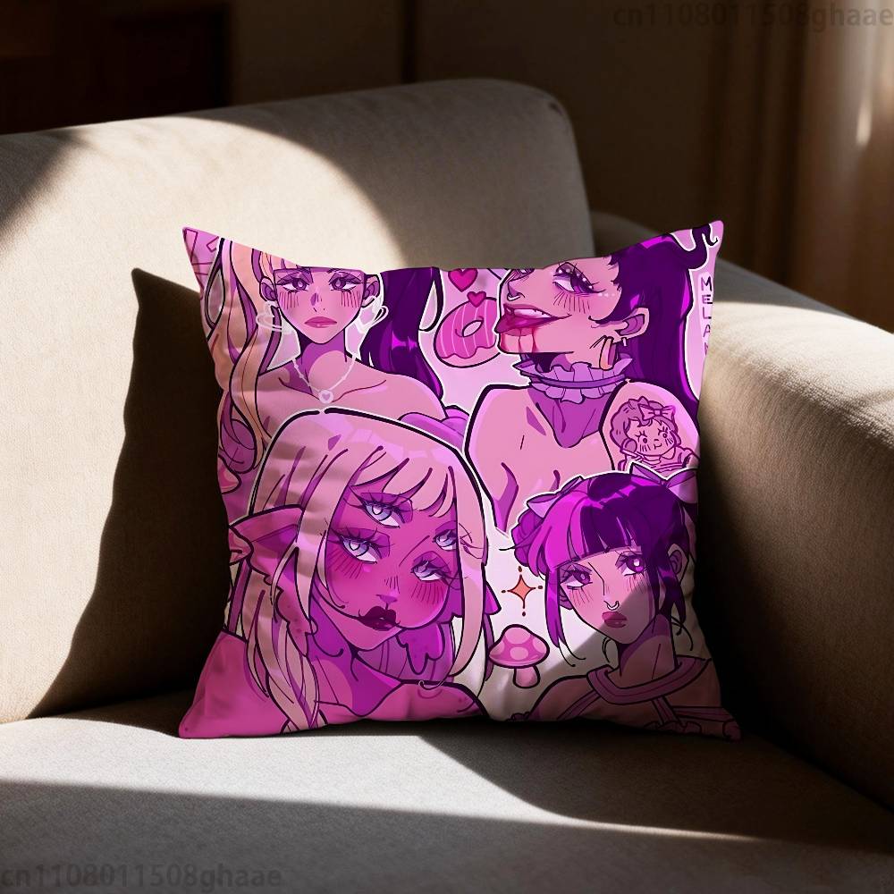 MMelanie Martinez Singer Pillow Case Square DoubleSided Printing Short Plush Sofa Cushion Cover Bedroom Bedside Pillow