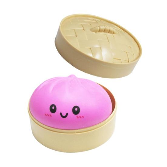 BBQ Pork Bun Squeeze Toy Soft Sensory Fidget for Stress Relief Non-Sticky Slow-Rising Easter Gift for Kids Adults Anxiety Relief Decompression Gadget