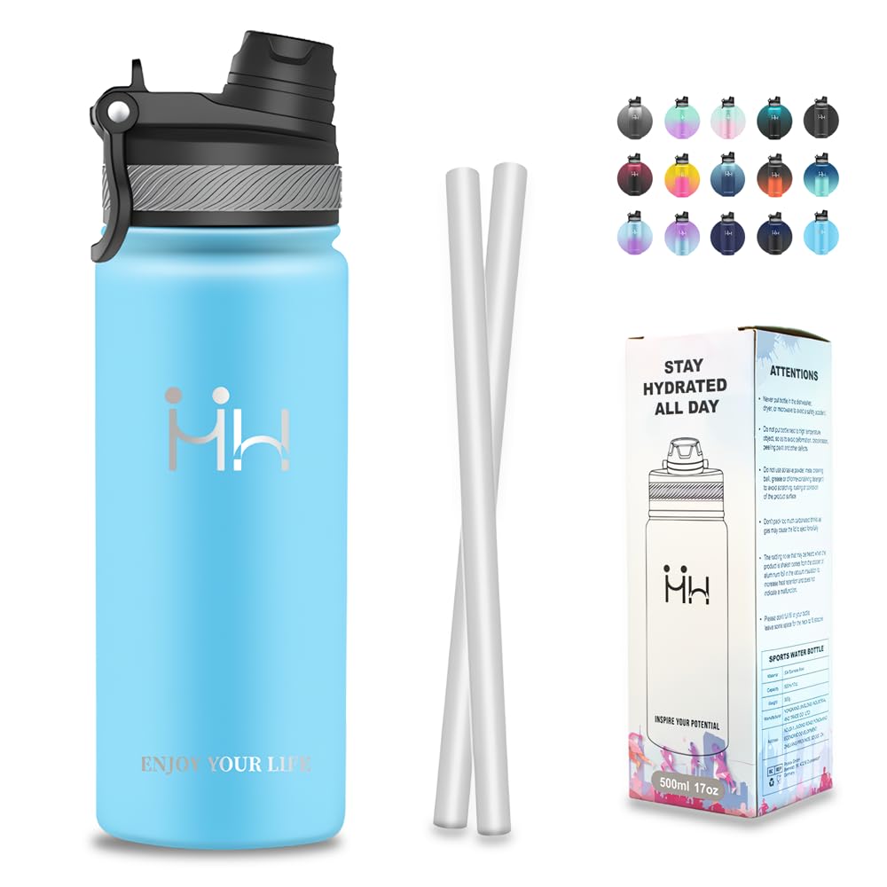 

YANGYAO 500ml Vacuum Insulated Wide Mouth Stainless Steel Water Bottle, Keeps Drinks Hot or Cold, Carbonated, Perfect for Students, Businesses, and