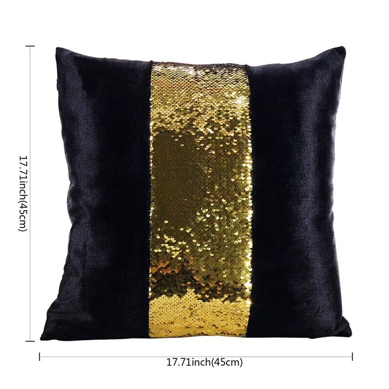 Sequins Throw Pillow Case Middle Tone Glitter Cushion Cover 45*45cm Square Polyester Covers for Home
