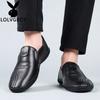 New casual leather shoes men's soft-soled soft-faced leather lazy shoes one-pedal driving leather shoes