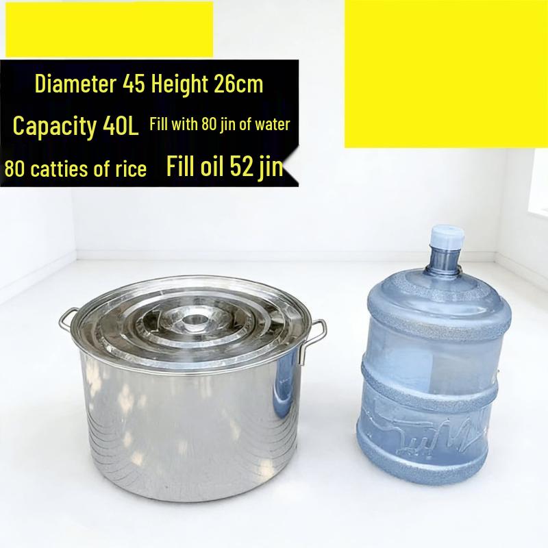 

Commercial Stainless Steel Round Bucket with Lid