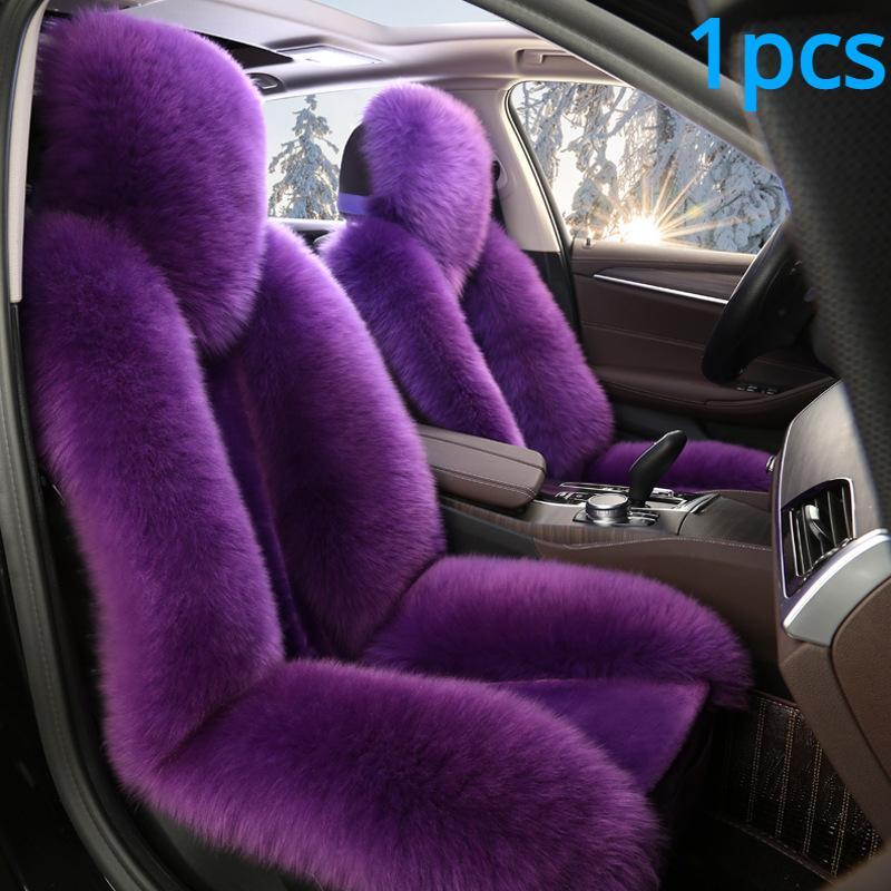1PC Sheepskin Fur Car Cover Universal Wool Car Cushion Front Car Seat Cover Car Accessories Car Car-styling Car Interior Christmas Gift