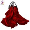 Bysifa| Luxury 100% Silk Scarf Shawl  New Fashion Solid Color Pure Silk Long Scarves Wraps 180*70Cm Spring Fall Scarves