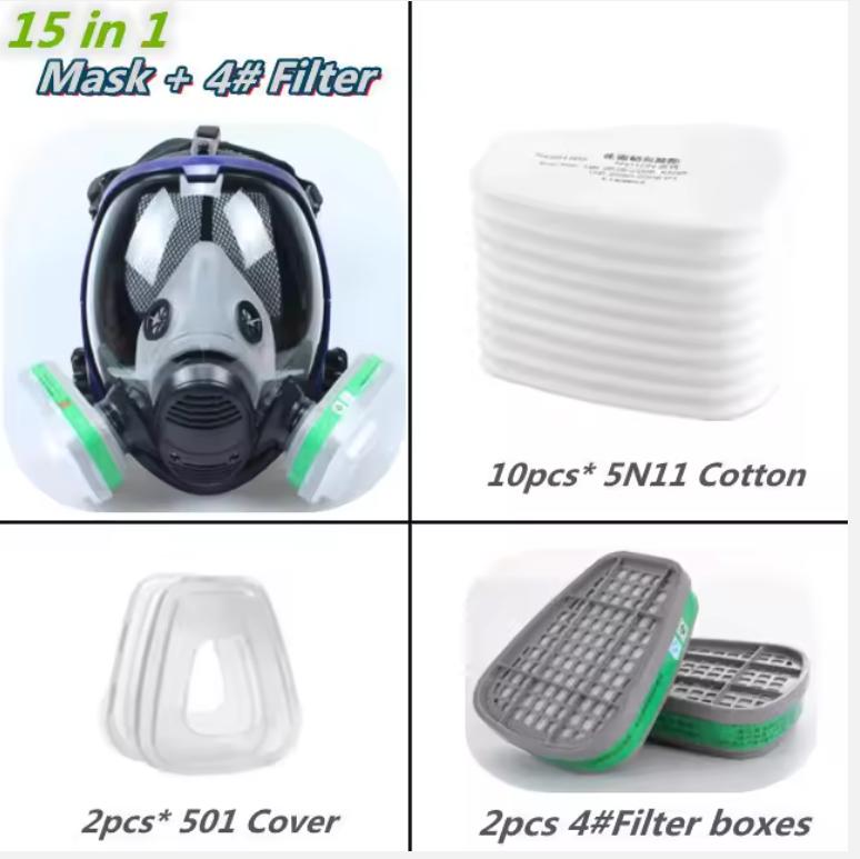 Chemical Gas Mask 6800 Dust Respirator Anti-Fog Full Face Mask Filter For Industrial Acid Gas, Welding Spray Paint Insecticide