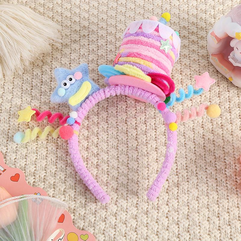 

День рождения Атмосфера Девочки Головная повязка Праздничные принадлежности Цветной торсионный стержень Аксессуар для волос Креативный обруч для волос Реквизит для фотосъемки