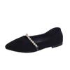 Pointed single shoes women's flat 2025 new French shoes spring and autumn light mouth soft sole black four-season small fragrant ladyshoes