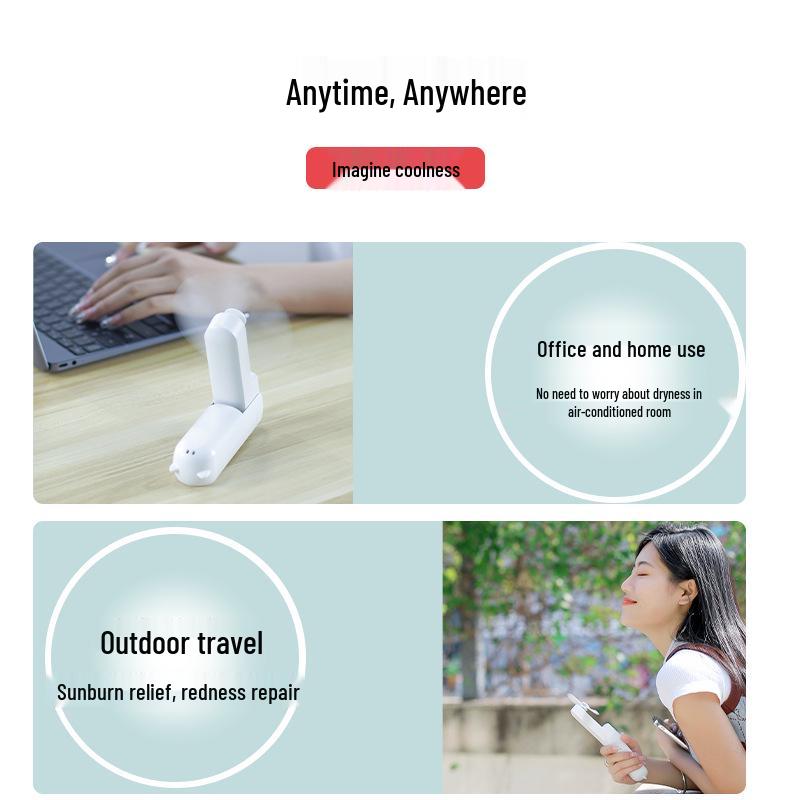 Portable Two-in-One Mini Fan & Power Bank with Long Battery Life for Outdoor Use