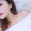 Summer long earrings women's hand-woven Ziyi glutinous rice pearl Mori branch ears simple
