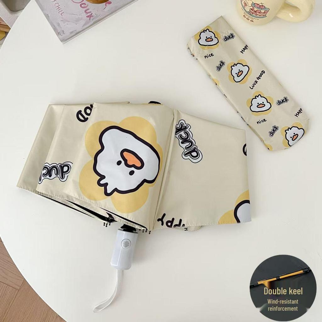 Cute Cartoon Automatic Umbrella with Sun Protection and Anti-UV Features - Durable for Rain and Shine