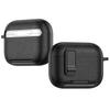 For AirPods 4 Case Leather Texture Matte Earphone Case with Phone Stand Bluetooth Headset Cover For AirPods Pro 3 2 1 Shockproof Earphone Charging Box