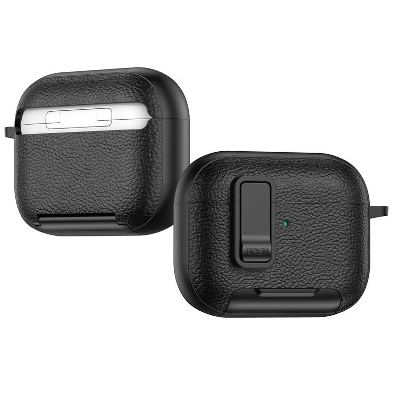 For AirPods 4 Case Leather Texture Matte Earphone Case with Phone Stand Bluetooth Headset Cover For AirPods Pro 3 2 1 Shockproof Earphone Charging Box