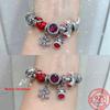 Original Christmas Car & Tree Reindeer Mouse Charm Red Love Beads Fit Bangle Make Your Own Metal Accessory Gift Elegant Fashion Beautiful Lovely