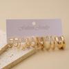 European and American Style C-shaped Butterfly Chain Earrings - 6 Pair Set, Women's Light Luxury Fashion.
