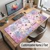 Floral Garden Theme Customized Mouse Pad Personalized Print Name Text Desk Mat For Home Office Table Decor