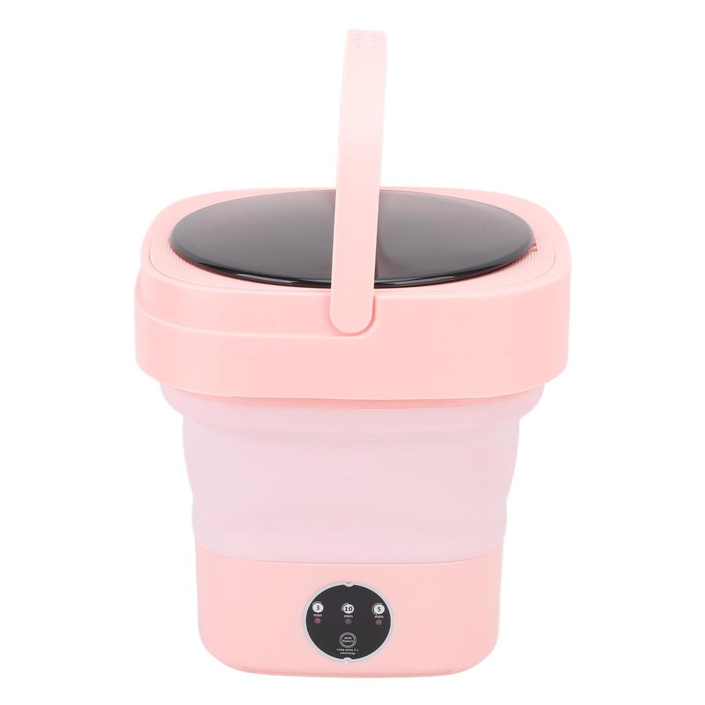 Folding Washing Machine Sakura Pink 8L 3 Modes with Drainage Basket Foldable Underwear Washer