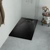 VidaXL Shower Tray Rectangular Shower Tray Bathroom Home Interior Standard 9 Cm Drain Hole SMC Black 144780