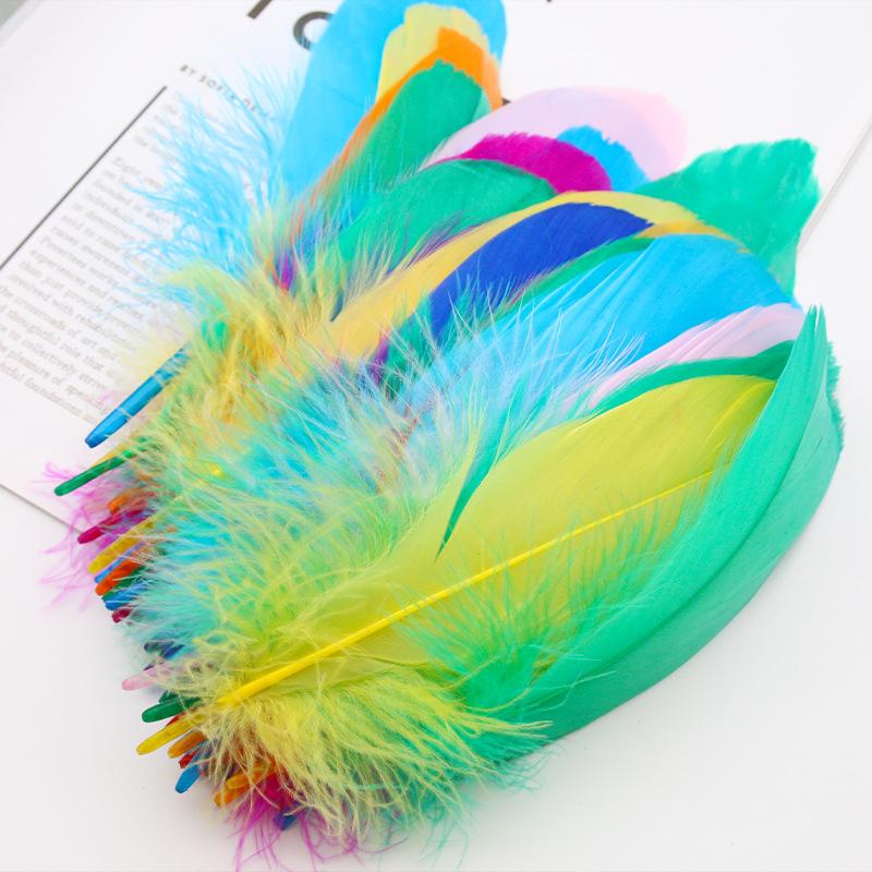 50Pcs Color Full Soft Big Floating Feather Goose Feather Diy Color Feather Headdress Craft Decorative Material