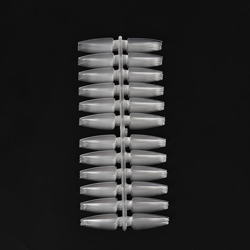 240pcs False Nails Stiletto Shape Press On Natural Transparent Tips Practicing Gel Polish Display Fake Nail Practice Manicure Tool