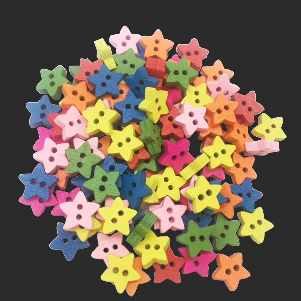 100 Pieces 2 Holes Buttons Embellishments Flatback for Sewing Crafting DIY 13mm