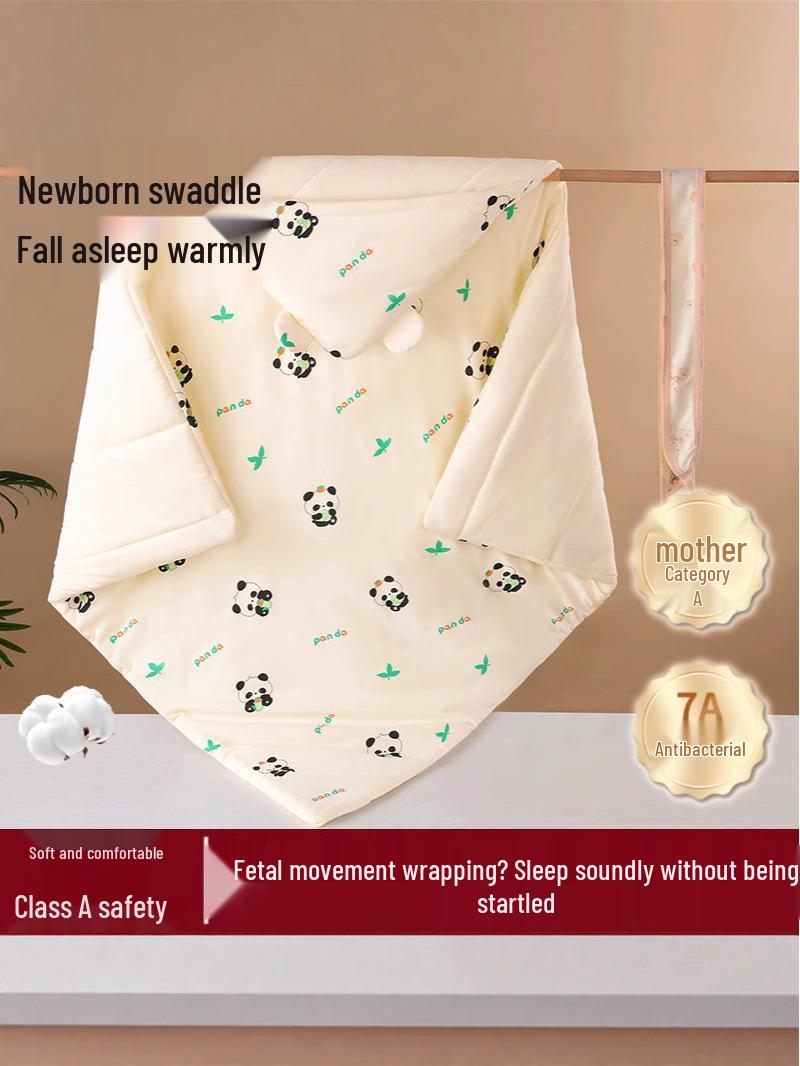 

Pure Cotton Baby Swaddle Blanket: Medium-Thick, Skin-Friendly, Four Seasons Universal Sleeping Bag Set Medium-Thick 400g 90x90CM