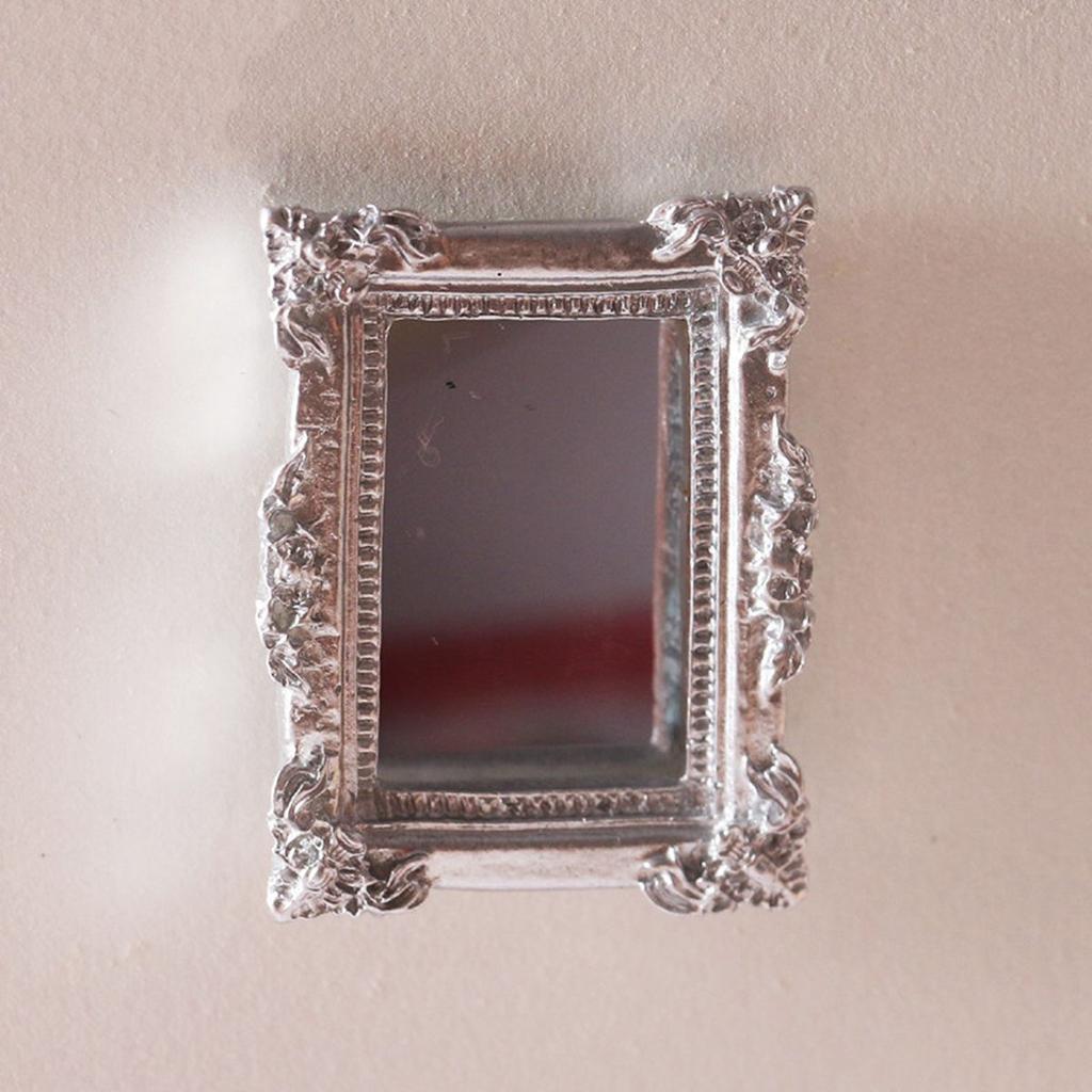Doll House Decor 1/12 Mini Victorian Tiny Furniture Ornament Dollhouse Mirror Miniature