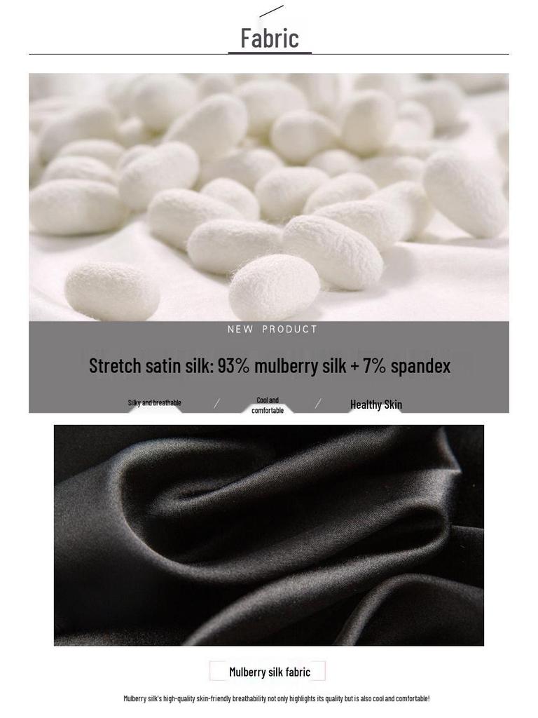 2025 Spring Women's Long Sleeve Real Mulberry Silk Shirt - Loose Fit Satin for Professional Commute