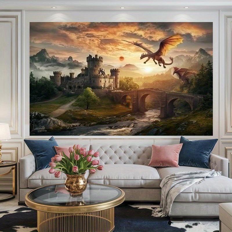 1Pcs Medieval Castle Giant Dragon Decoration Background Backdrop For Photo Studio Photo Booth Party
