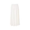 Women's Elegant White High-Waist Acetate Midi Skirt
