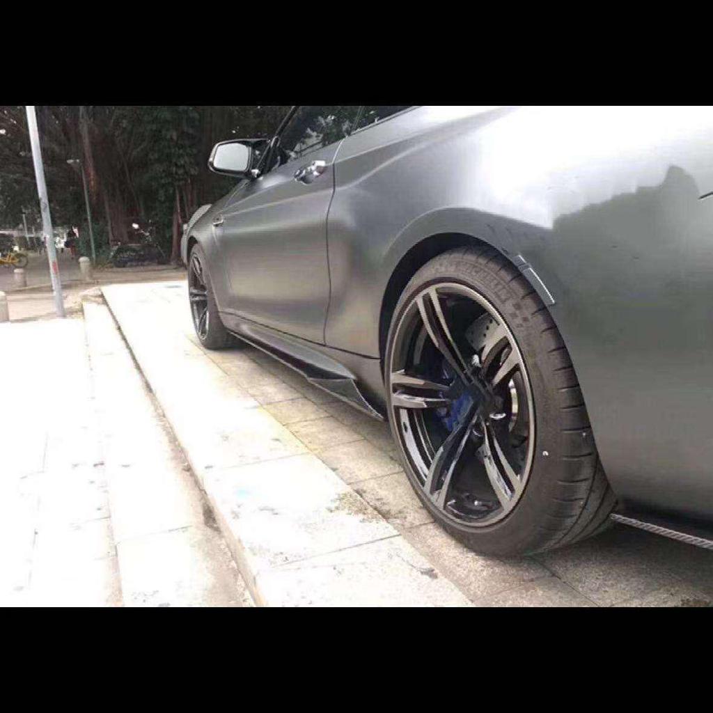 BMW 2 Series F22/F87 PSM Style Carbon Fiber Side Skirt Diffuser, Bright Black