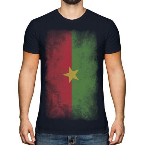 

Футболка с выцветшим флагом Буркина-Фасо Буркина-Фасо Футбол Буркина-Фасо Подарок 2XL