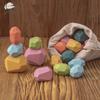 Bloc Pietre Curcubeu din Lemn Colorat Bloc de Construcție din Lemn Stivuitor Curcubeu Piatră de Echilibru Jucărie Educativă Montessori Copii