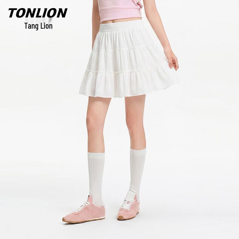 TonLion Women s Pleated Lace-Trim A-Line Skirt XL