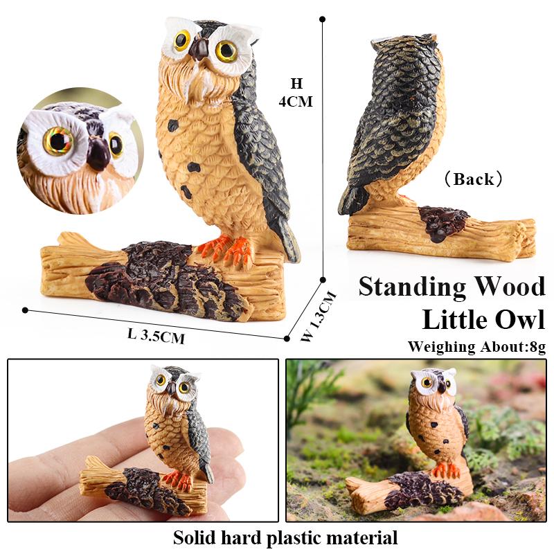 Oenux Garden Bird Figurines Snowy Owl Toucan Bucerotidae Animals Model PVC Action Figures Collection Toys For Kids Birthday Gift