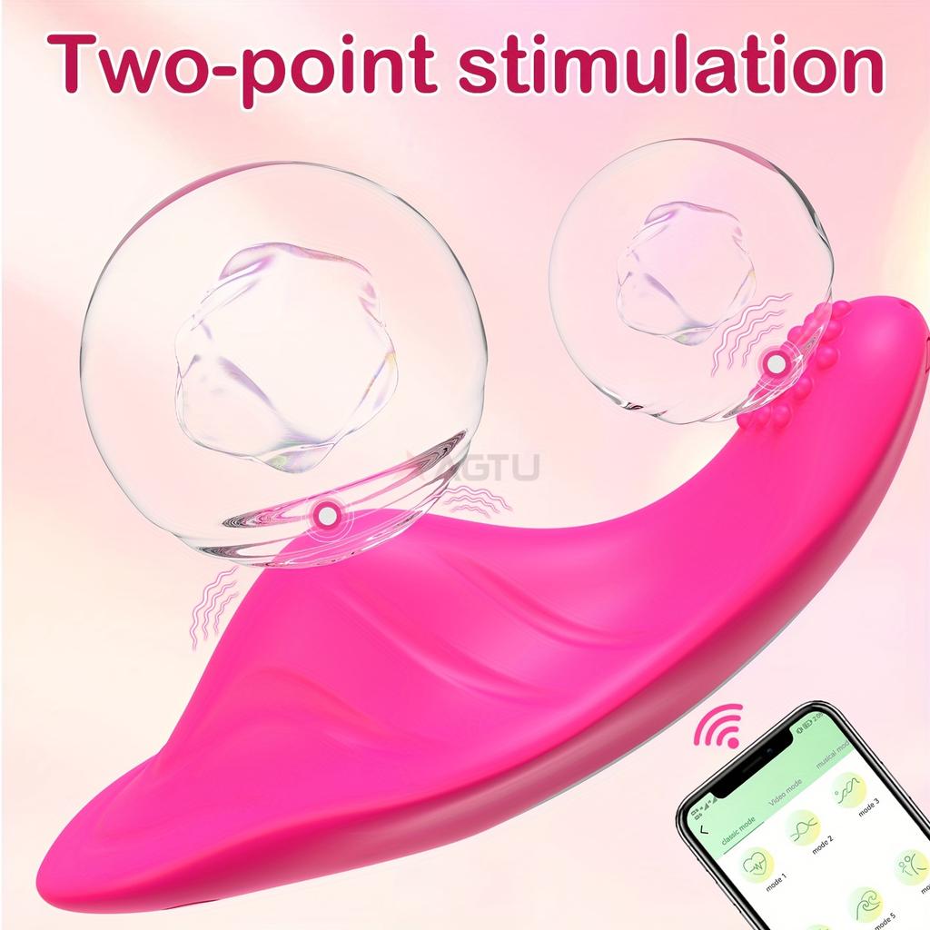 Vibrerende massasjeapparat, bærbare sexleketøy for kvinner, med appkontroll, 9-frekvensstimulering, sexleketøy for voksne, flerpunktsstimulering