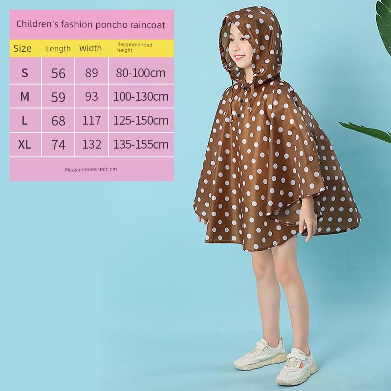 Kids Cape Raincoat Outdoor Walking Children Playing with Water Students Go to School Backpack Waterproof Poncho Multicolor
