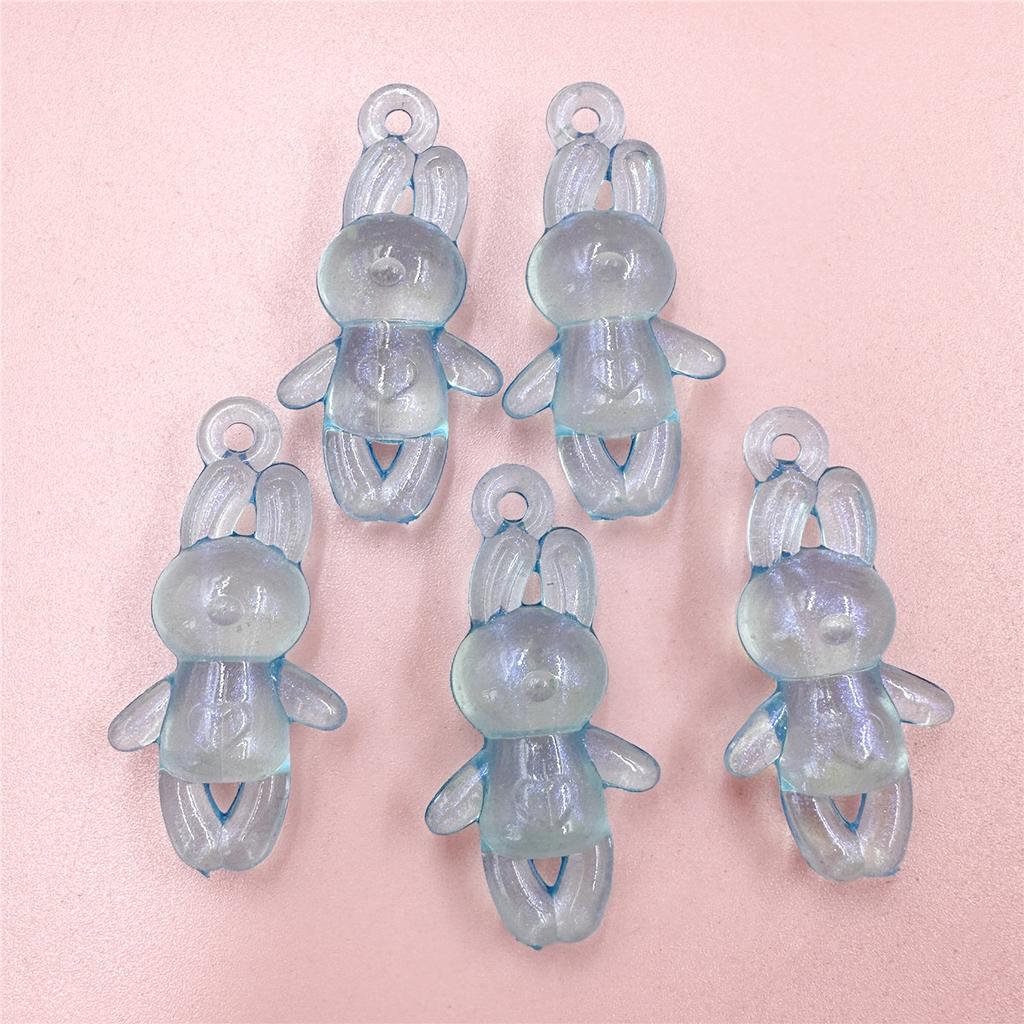 10 Stück 23 x 46,5 mm zum Selbermachen für die Schmuckherstellung, Acryl-Anhänger, stehende Kaninchenperlen, modisches handgefertigtes Material