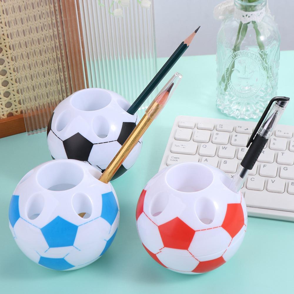 Round Pen Holder Football Shape Stationery Container Cute Art Pen Storage Container Students