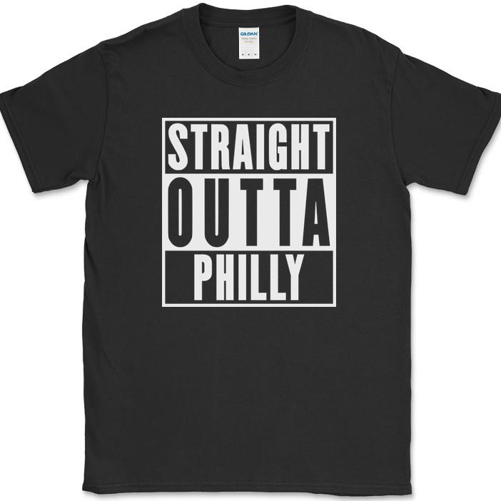Straight Outta Philly Philadelphia T-Shirt Funny State City Pride Humor Text Tee S разноцветный