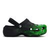 Crocs High Street Ink Splash Future Technology Stepping on Soft Hole Shoes Women's Black Green