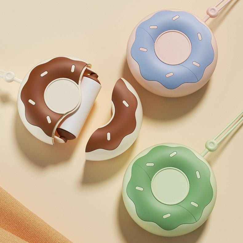 Donut Shape Portable Hair Sticky Roller Pet Hair Removal Artifact Pet Hair Clothing Cleaning Tool Travel Office