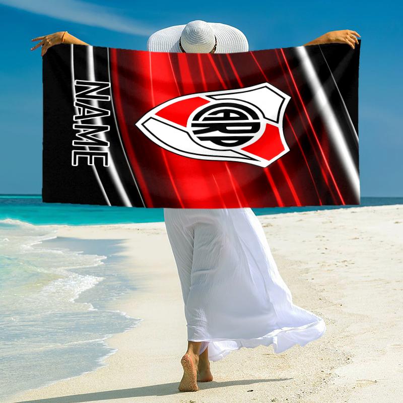 Personalized River Plate Crest Beach Towel Microfiber Beach Towel Thin Absorbent for Beach Swimming Yoga Bath Sports. 0910174